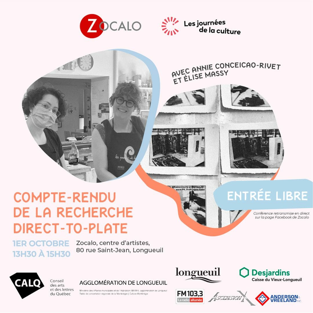 Compte-rendu de la recherche direct-to-plate | annie conceicao-rivet & élise massy | 1er octobre à 13h30 20 affiche annie elise
