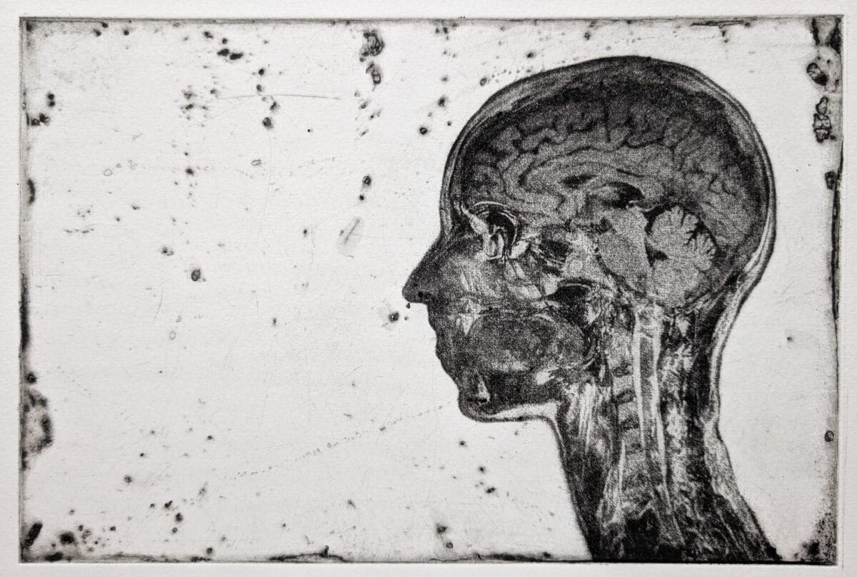 06 gervais chantal autoportrait de la serie les maux non dits photogravure a eau forte 2025